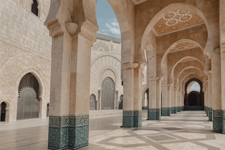 Moorish arcades with zellige tiles, an image from the Explora Journeys winter collection